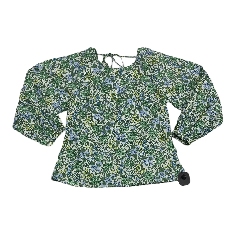 Top Long Sleeve By J. Crew In Floral Print, Size: Xs Stylish Men's Neon