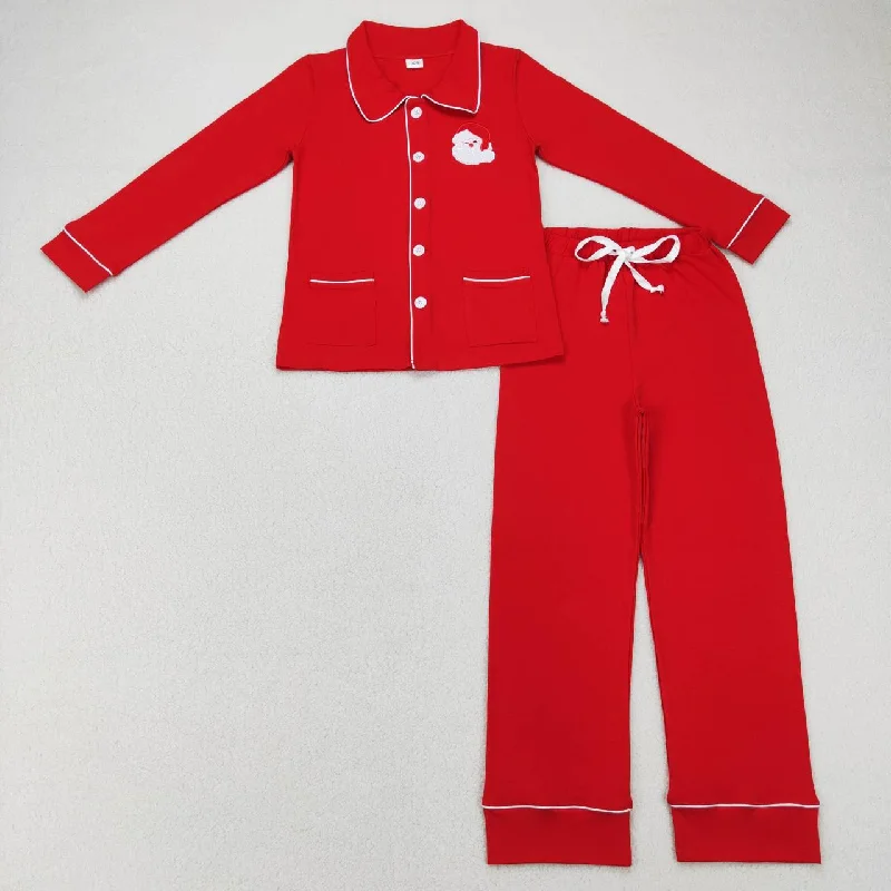 BLP0296  Adult Dad Family Christmas Collar Santa Boys Long Sleeve Pants Outfits Pajamas Stylish Men's Tropical 