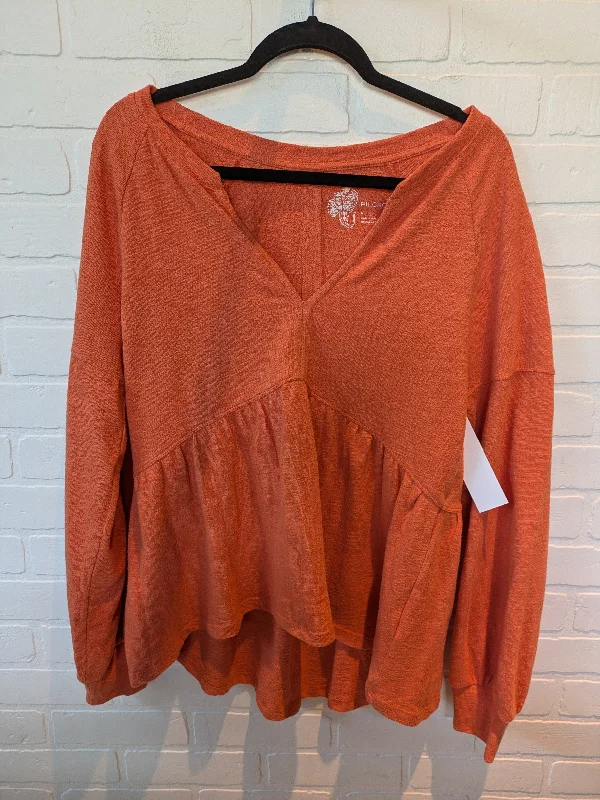 Top Long Sleeve By Pilcro In Orange, Size: M Confident Men's Power