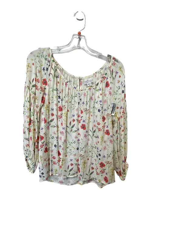 Top 3/4 Sleeve By Velvet In Floral Print, Size: Xs Modern Men's 