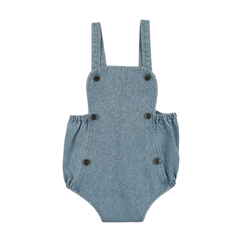 Coco Blanc Denim Baby Romper Blue Denim Youthful Men's Pop