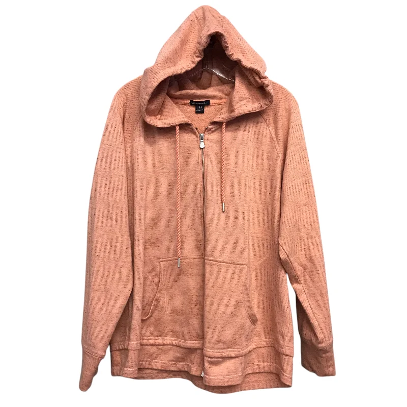 Athletic Sweatshirt Hoodie By Champion In Orange, Size:1X Cozy Men's Sherpa