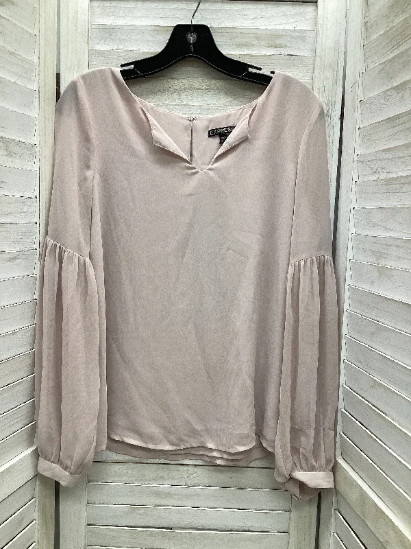 Top Long Sleeve By Express In Pink, Size: S Cool Men's Distressed