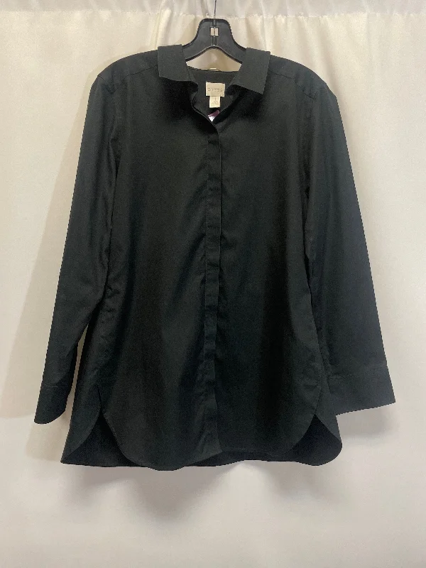 Black Top Long Sleeve Chicos, Size M Youthful Men's Pop