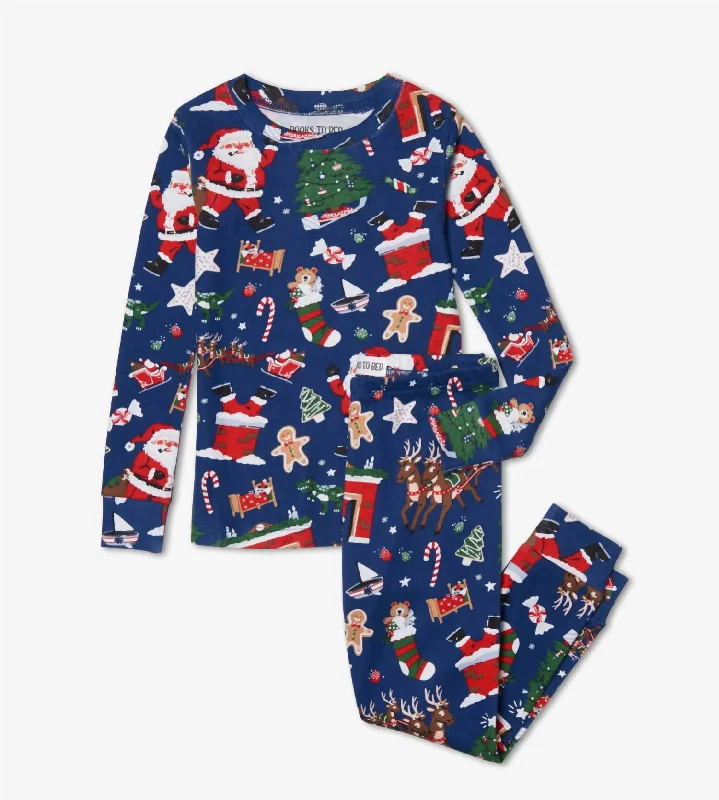 Boy's Twas The Night Before Christmas In Blue Sophisticated Men's French