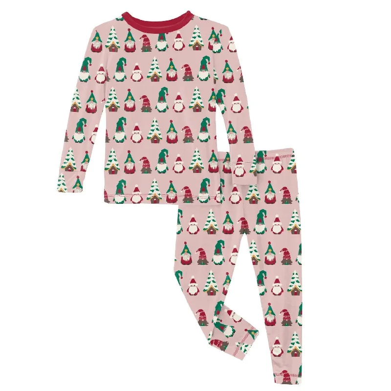 Kids' Long Sleeve Pajama Set In Baby Rose Gnomes Tough Men's Military