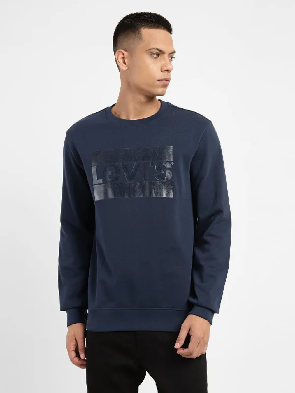 Men's Brand Logo Crew Neck Sweatshirt Classic Men's Pin