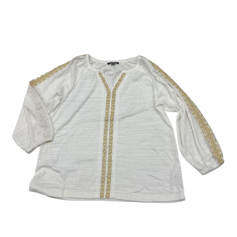 GOLD & WHITE TOP LS by KNAPP STUDIO Size:M Organic