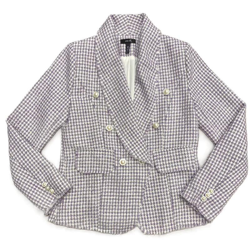 Blazer By Aqua In Purple & White, Size: M Laid