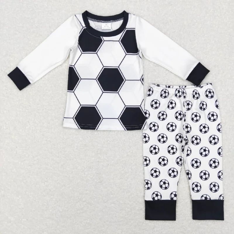 BLP0427  Black Soccer Boys Long Sleeve Pants Outfits Pajamas Athletic Men's Compression