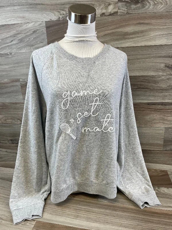 Sweatshirt Crewneck By Lou And Grey In Grey & White, Size: Xl Monochromatic All