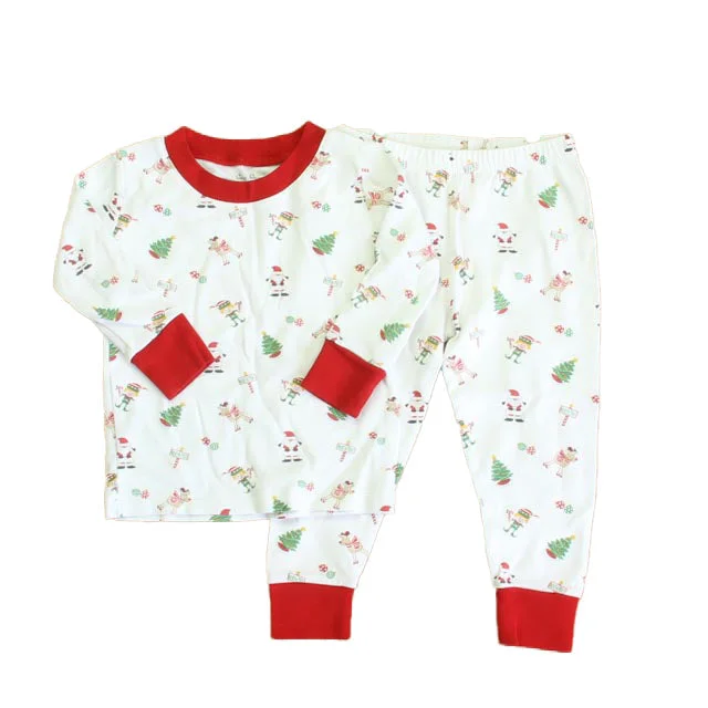 Kissy Kissy Unisex White | Red Christmas 2-piece Pajamas Vacation