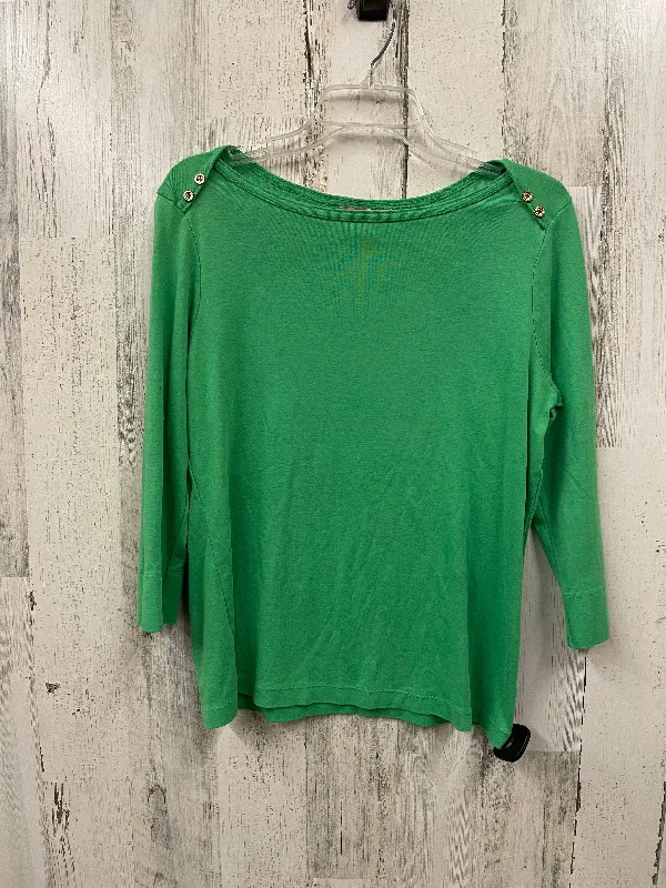 Top Long Sleeve By Lilly Pulitzer In Green, Size: Xl Laid