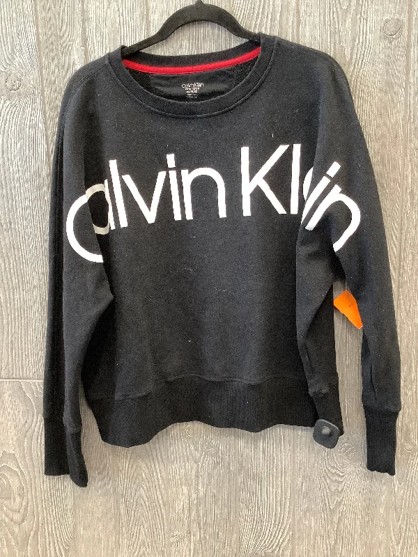 Sweatshirt Crewneck By Calvin Klein In Black, Size: Xl Preppy Men's College