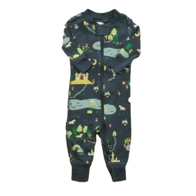 Hanna Andersson Boys Blue | Gray 1-piece Non-footed Pajamas Sharp Men's Italian