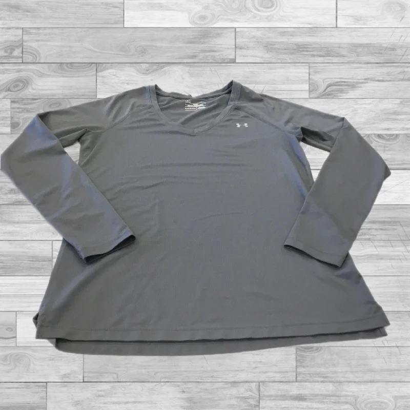 Top Long Sleeve By Under Armour In Grey, Size: S Cool Men's Distressed