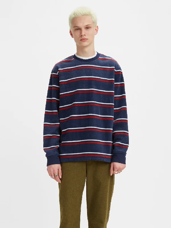 Men's Striped Crew Neck Sweatshirt Earthy Men's Sustainable 