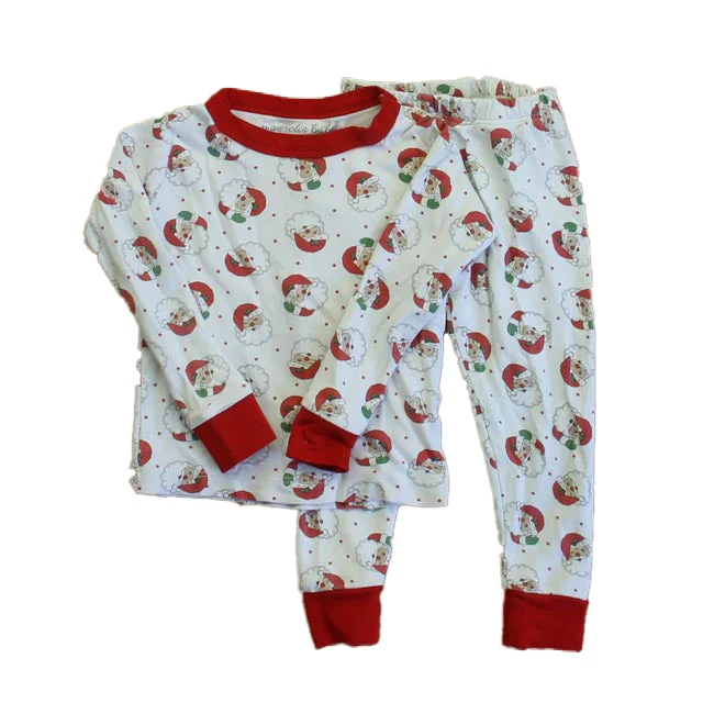 Magnolia Baby Unisex White Santa 2-piece Pajamas Unique Men's Upcycled