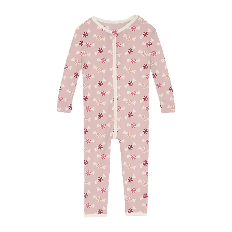 Girl's Print Convertible Sleeper With Zipper In Baby Rose Peppermints Masculine Men's Thick