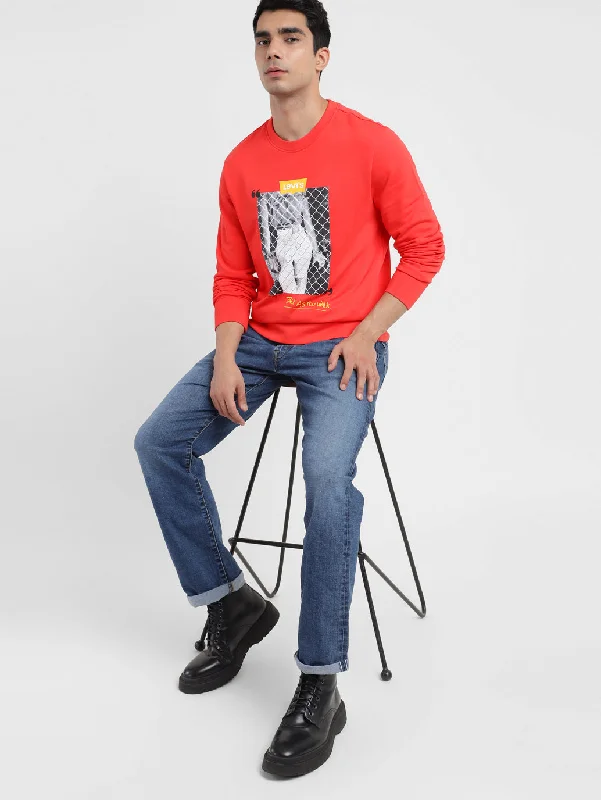 Men's Graphic Print Crew Neck Sweatshirt Trendy Men's Scandinavian