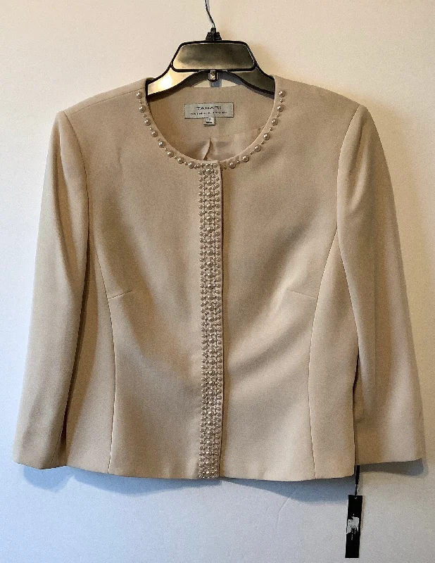 Blazer By Tahari By Arthur Levine In Cream, Size: 12 Vacation