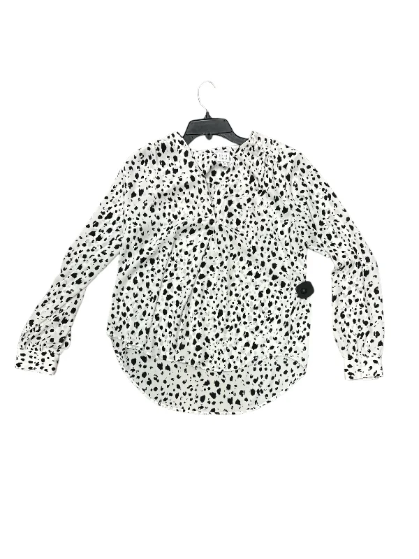 Top Long Sleeve By Peyton Jensen In Black & White, Size: M Classic Men's Pin