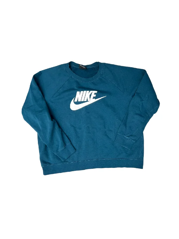 Athletic Sweatshirt Crewneck By Nike In Teal, Size: Xl Street