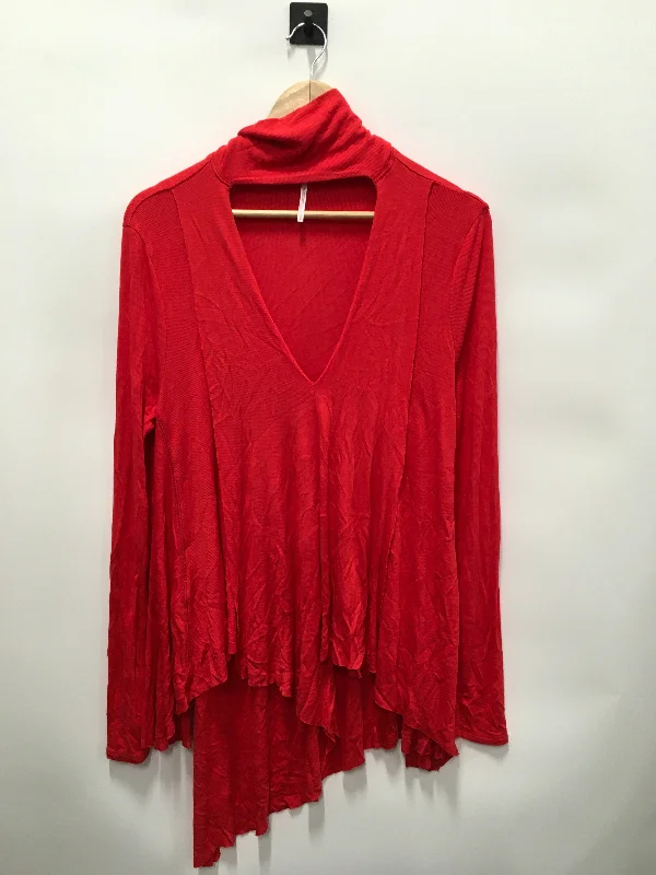 Top Long Sleeve By Free People In Red, Size: S Youthful Men's Anime