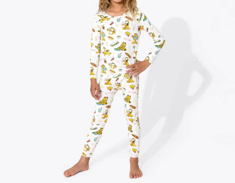 Bamboo Pajamas In Garfield Food Youthful Men's Anime