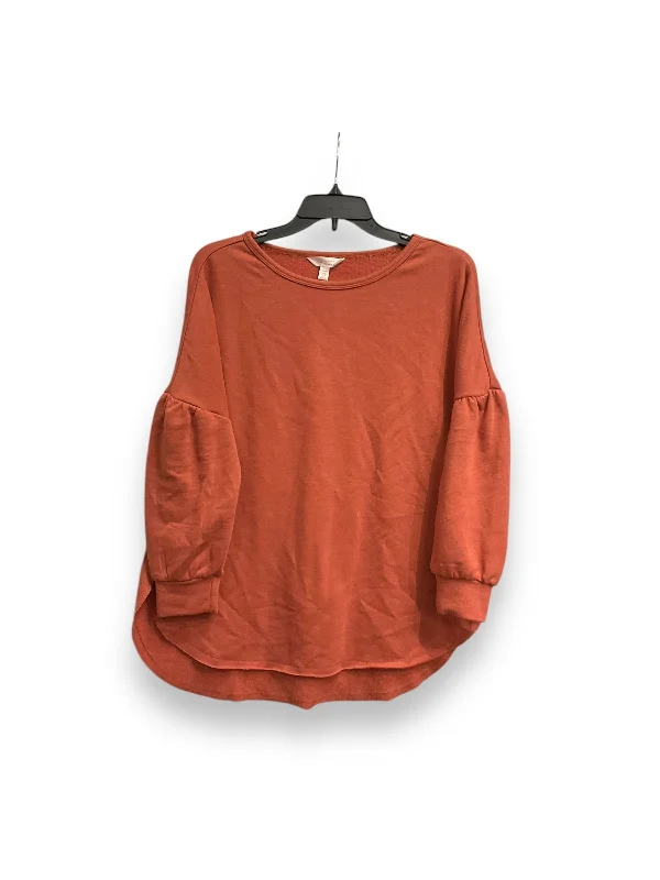 Sweatshirt Crewneck By Lc Lauren Conrad In Peach, Size: Sp Laid