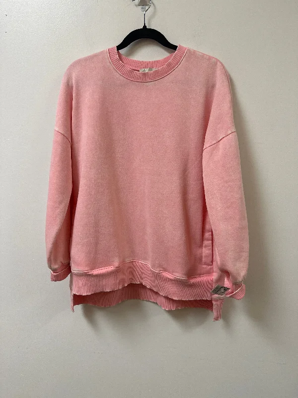 Sweatshirt Crewneck By Zenana Outfitters In Pink, Size: S Beach