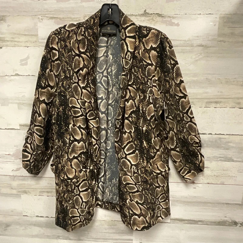 Blazer By Worthington In Animal Print, Size: M Cclassic Men's Tweed