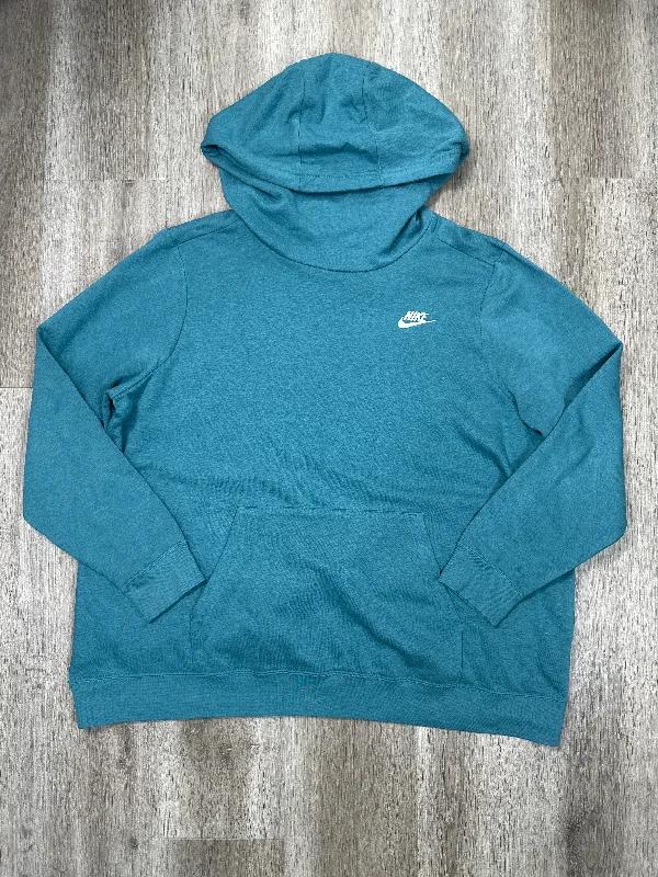 Sweatshirt Hoodie By Nike Apparel In Teal, Size: 1x Confident Men's Power