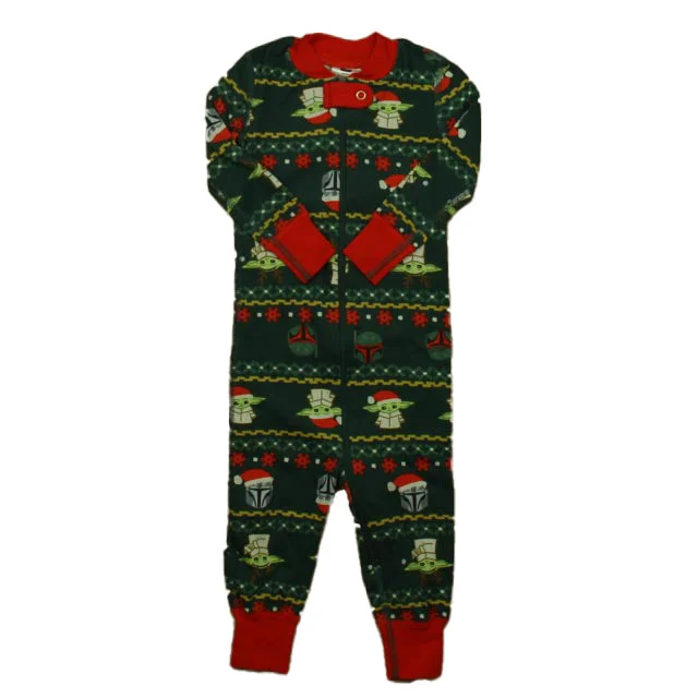 Hanna Andersson Boys Green Star Wars 1-piece Non-footed Pajamas Sophisticated Men's French