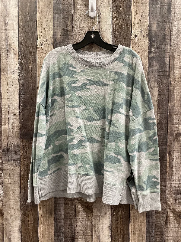 Sweatshirt Crewneck By Time And Tru In Camouflage Print, Size: Xl Casual Men's Japanese 