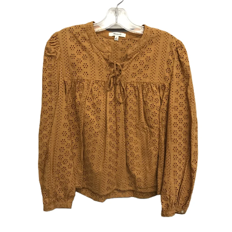 Tan Top Long Sleeve By Madewell, Size: M Confident Men's Power