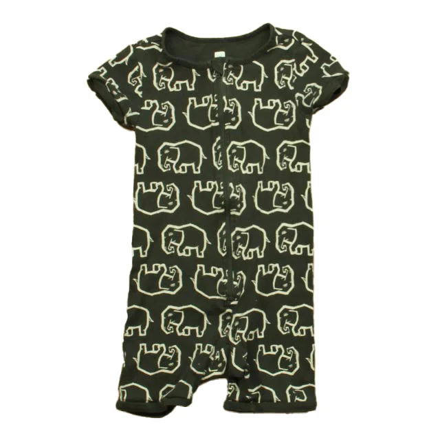 Tea Boys Gray Elephants 1-piece Non-footed Pajamas Earthy Men's Hemp