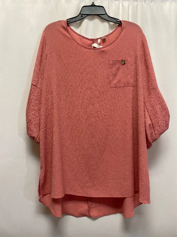 Top 3/4 Sleeve By Cato In Pink, Size: Xl Modern Men's Tech