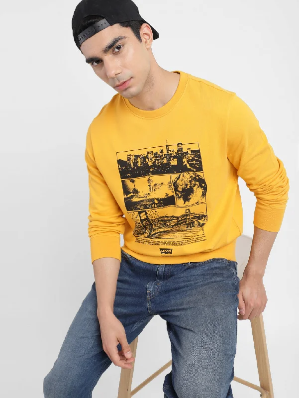 Men's Graphic Print Crew Neck Sweatshirt Traditional Men's Country