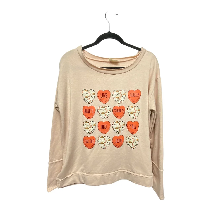 Sweatshirt Crewneck By Bibi In Peach, Size: L Masculine Men's Thick