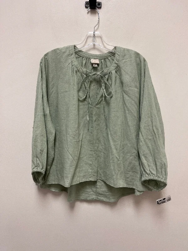 Top Long Sleeve By A New Day In Green, Size: Xs Minimalist Men's Casual 