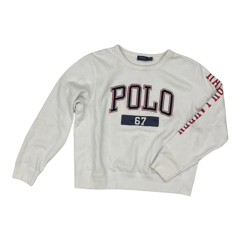 Sweatshirt Crewneck By Polo Ralph Lauren In White, Size:Xl Rugged Men's Outdoor 