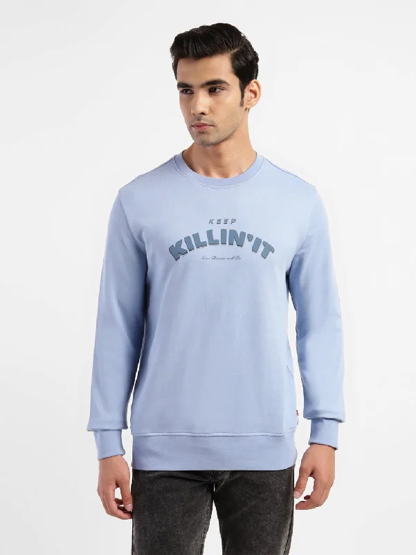 Men's Printed Crew Neck Sweatshirt Sporty Men's Athleisure 