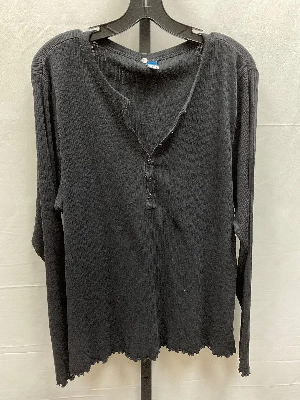 Top Long Sleeve By Old Navy In Black, Size: Xxl Elegant Men's Cashmere