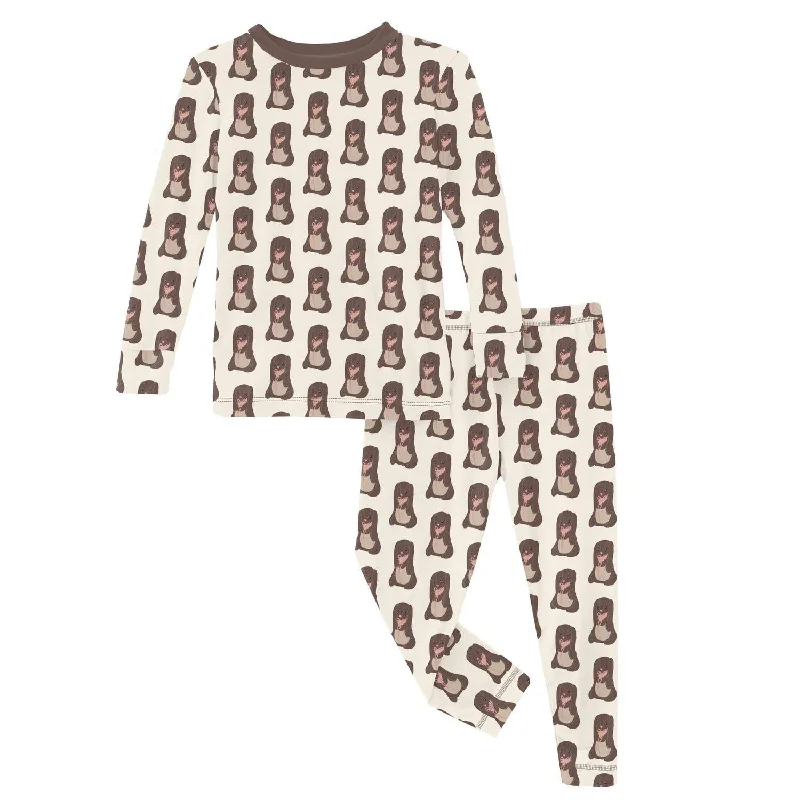 Kids' Print Long Sleeve Pajama Set In Natural Velveteen Rabbit Sharp Men's Italian