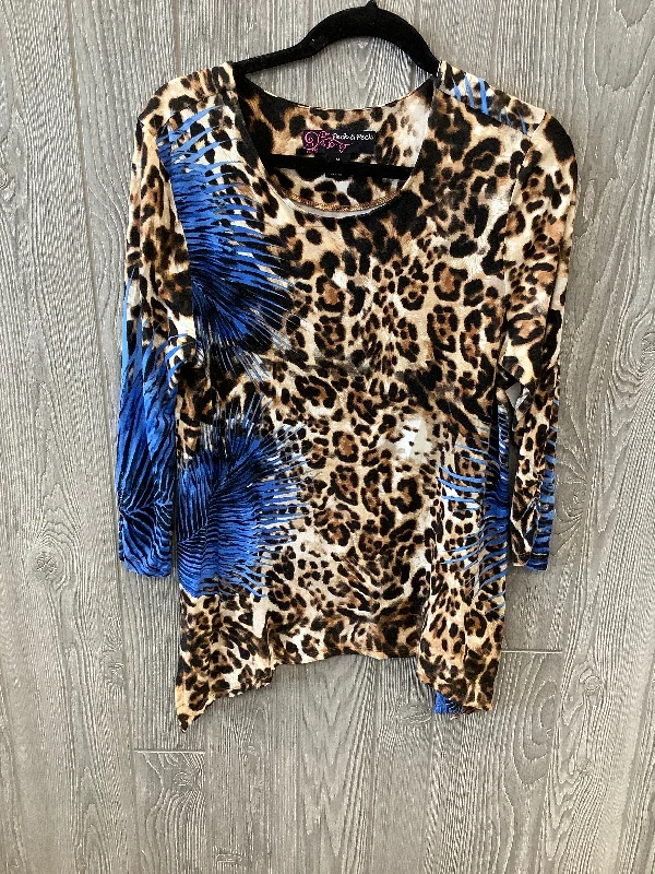 Top Long Sleeve By Peck And Peck In Animal Print, Size: M Bold Men's Statement