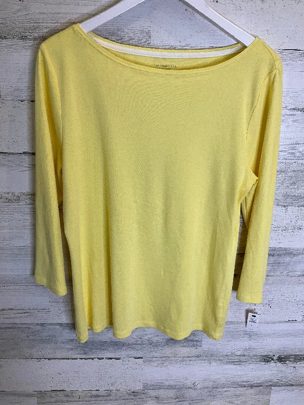 Yellow Top 3/4 Sleeve Talbots, Size L Monochromatic Office Style